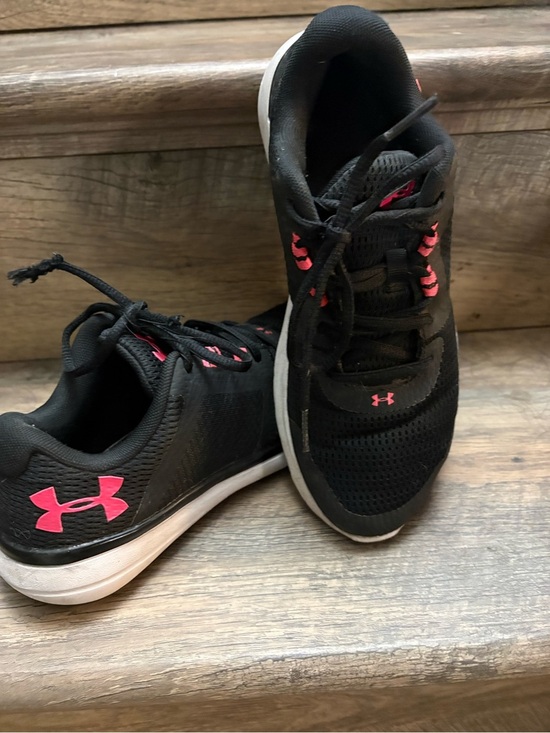Under Armour Shoes - Under Armour Black Sneakers with Pink Accents